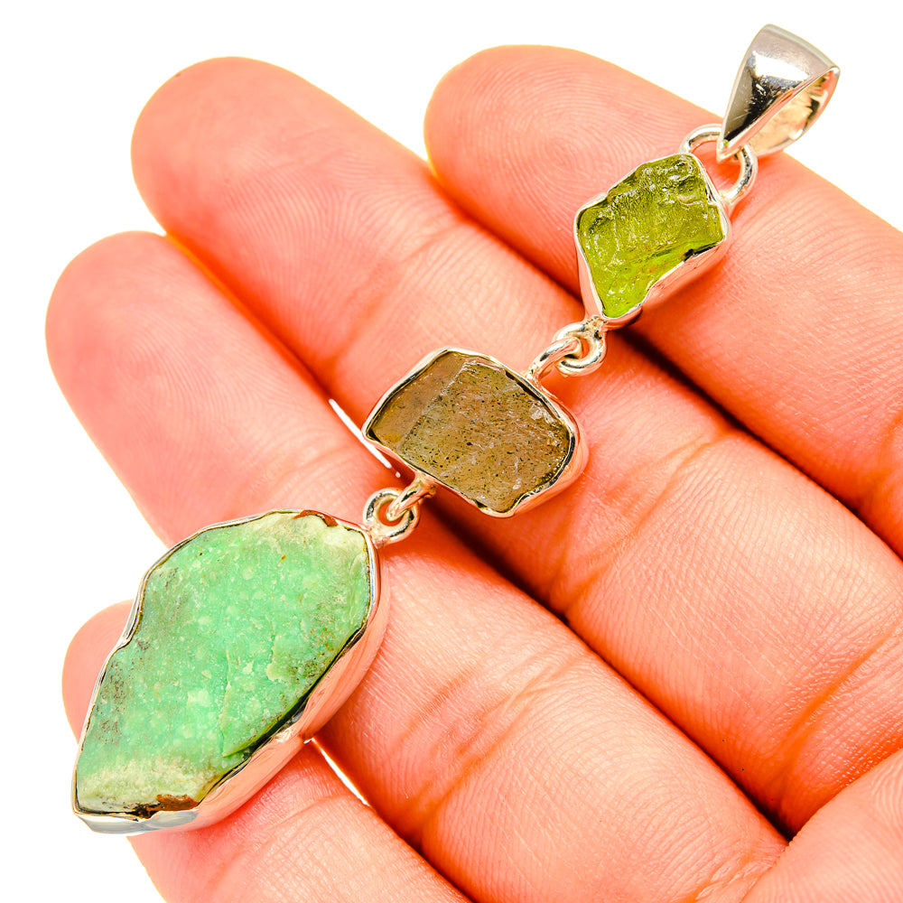 Chrysoprase Pendants handcrafted by Ana Silver Co - PD7740