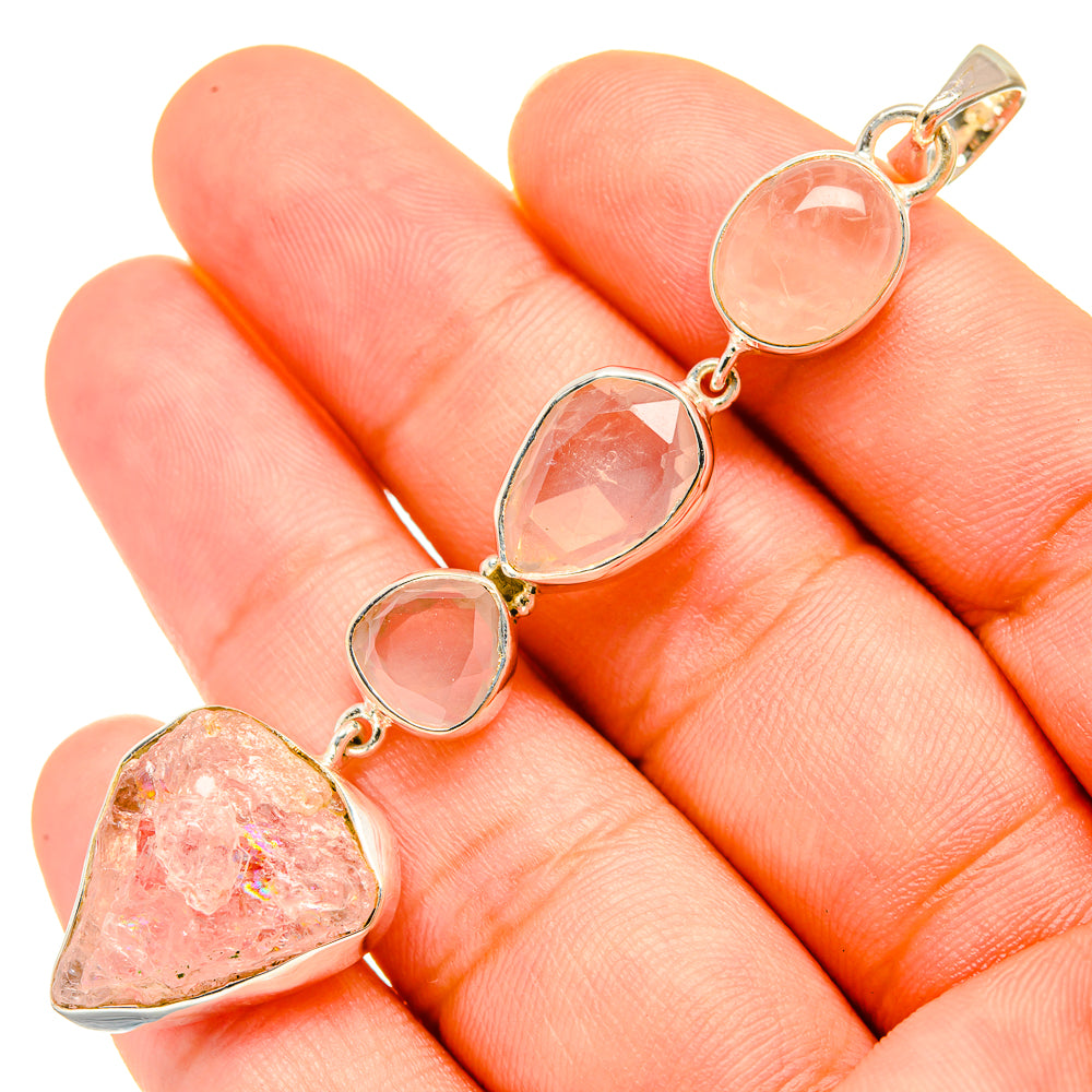 Rose Quartz Pendants handcrafted by Ana Silver Co - PD7741