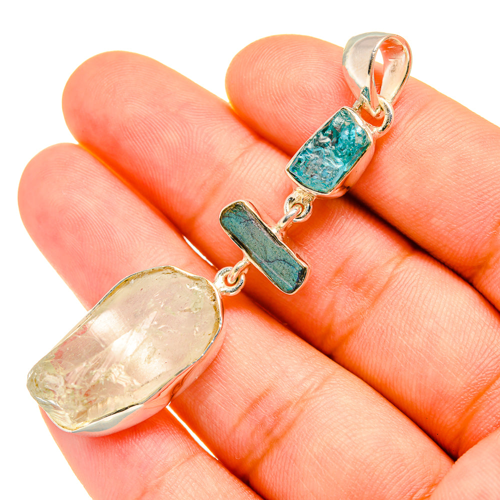 Green Amethyst Pendants handcrafted by Ana Silver Co - PD7743
