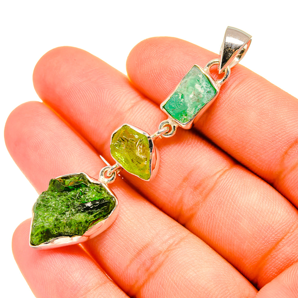 Chrome Diopside Pendants handcrafted by Ana Silver Co - PD7744