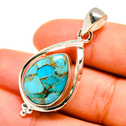 Blue Copper Composite Turquoise Pendants handcrafted by Ana Silver Co - PD7806