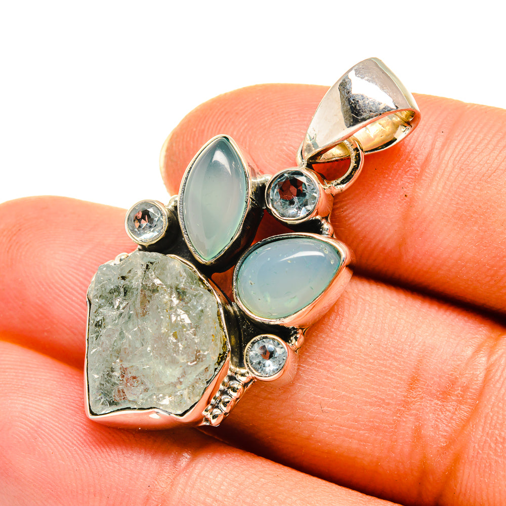 Aquamarine Pendants handcrafted by Ana Silver Co - PD7818