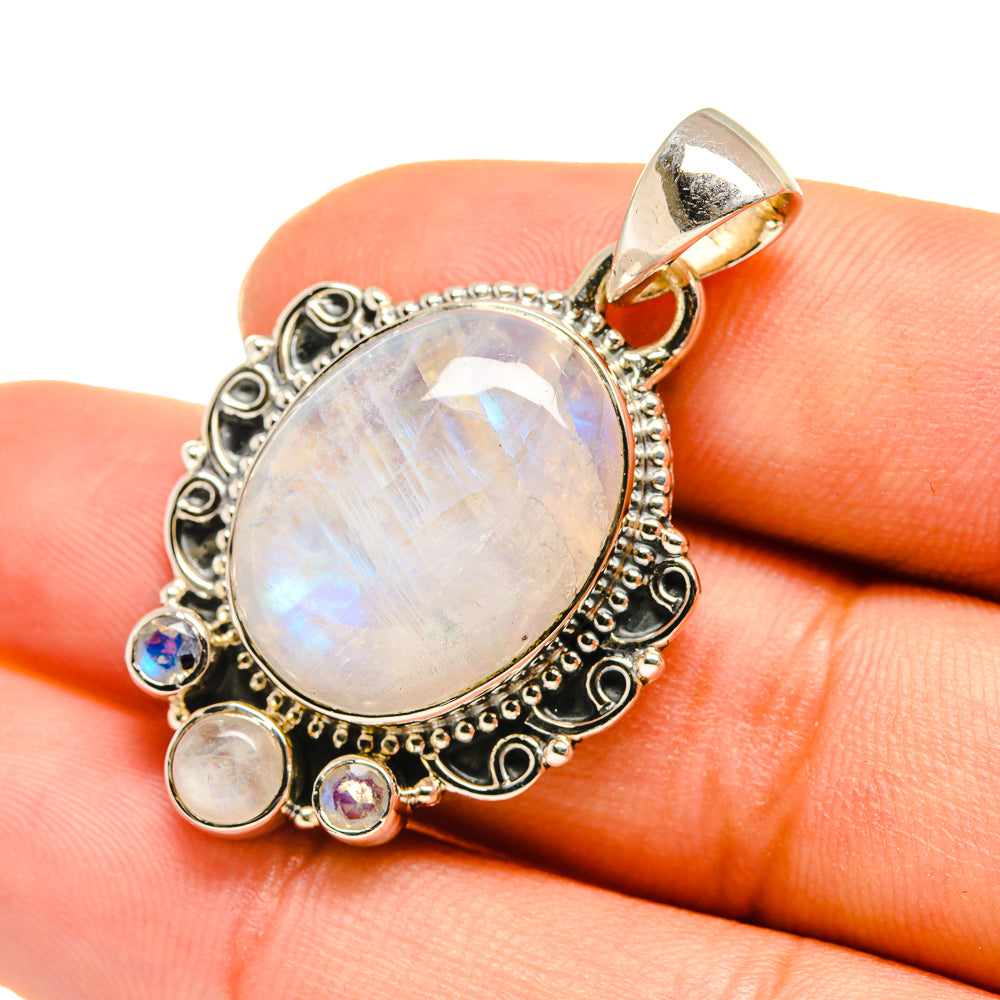 Rainbow Moonstone Pendants handcrafted by Ana Silver Co - PD7826