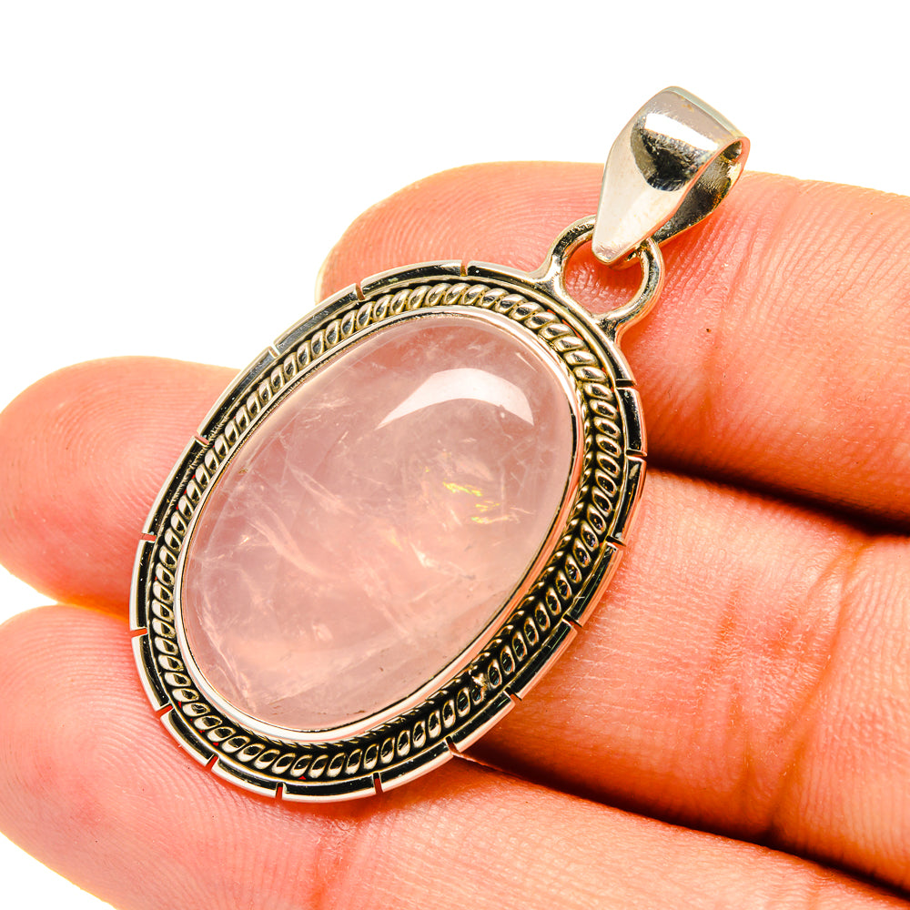 Rose Quartz Pendants handcrafted by Ana Silver Co - PD7866
