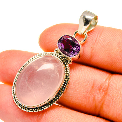 Rose Quartz Pendants handcrafted by Ana Silver Co - PD7867