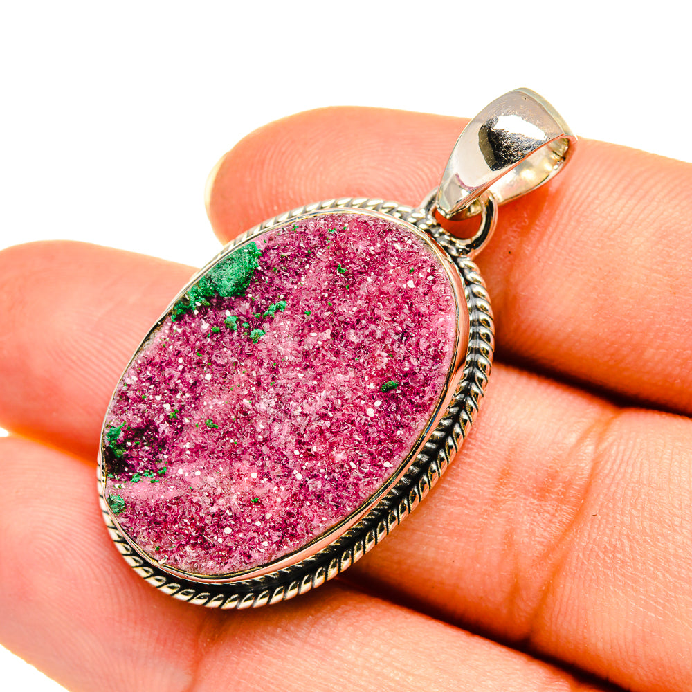 Cobalto Calcite Druzy Pendants handcrafted by Ana Silver Co - PD7873