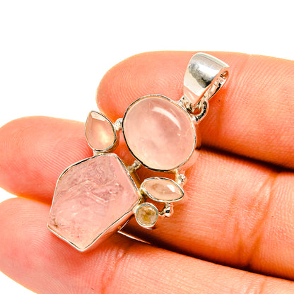 Rose Quartz Pendants handcrafted by Ana Silver Co - PD7896