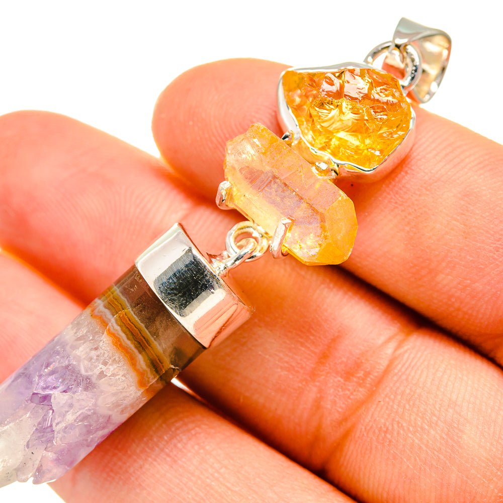 Amethyst Stalactite Pendants handcrafted by Ana Silver Co - PD7899