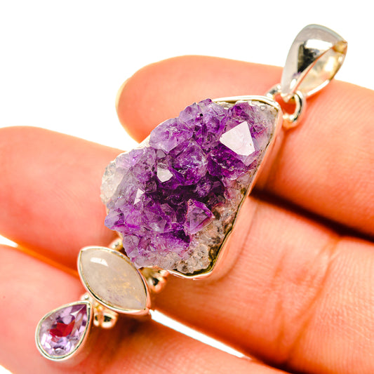 Amethyst Crystal Pendants handcrafted by Ana Silver Co - PD7909