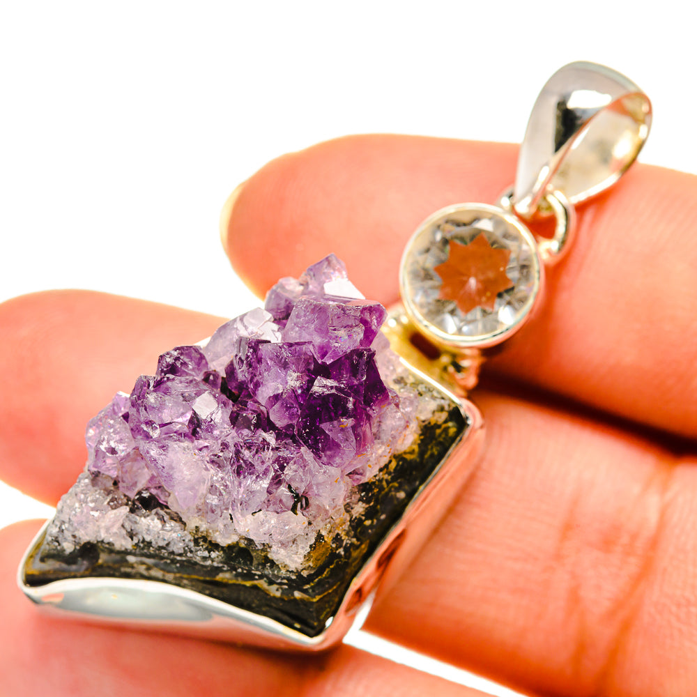 Amethyst Crystal Pendants handcrafted by Ana Silver Co - PD7912