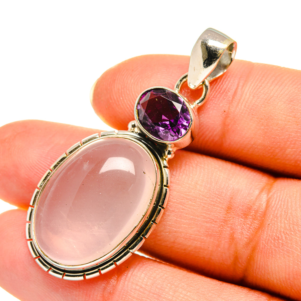 Rose Quartz Pendants handcrafted by Ana Silver Co - PD7913