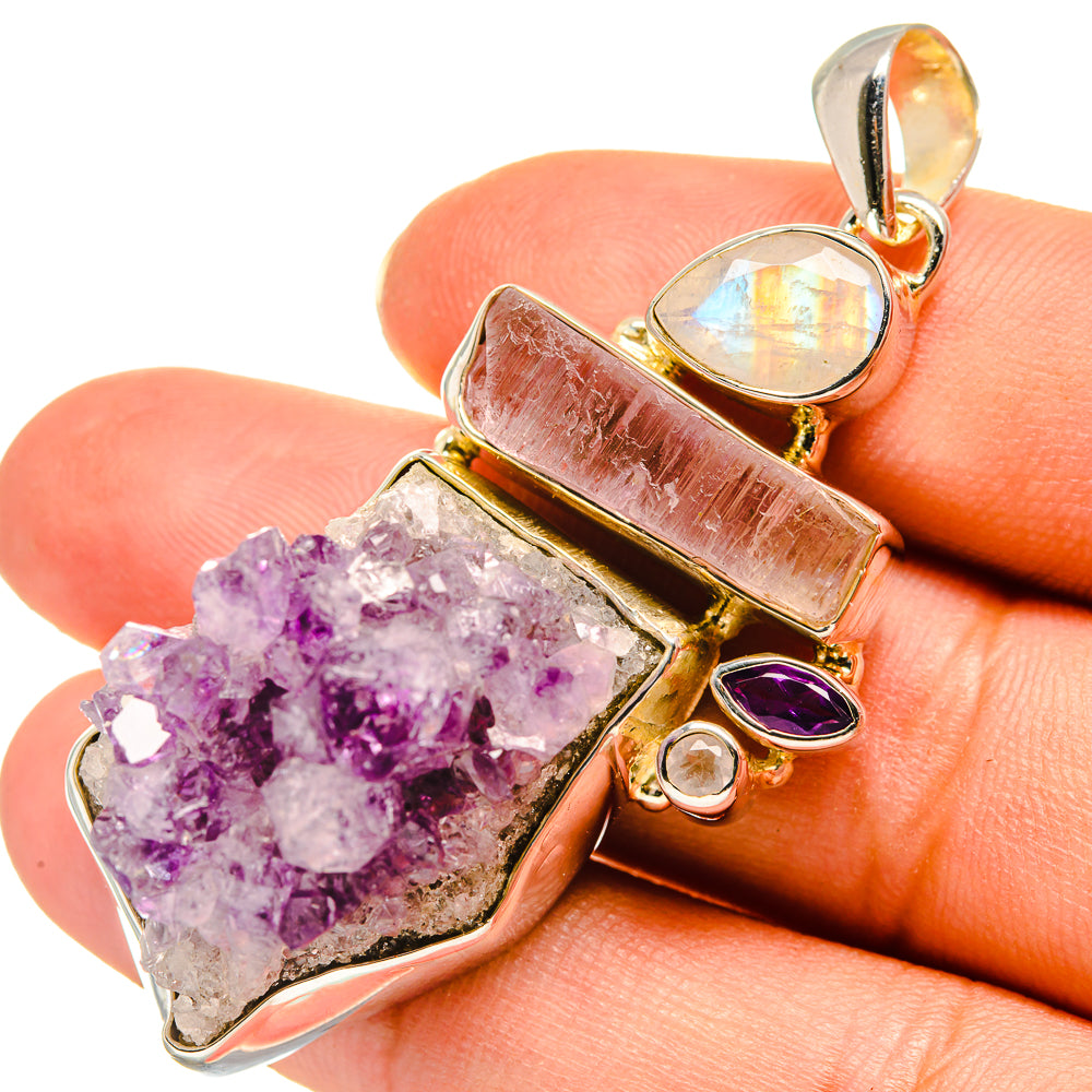 Amethyst Crystal Pendants handcrafted by Ana Silver Co - PD7915