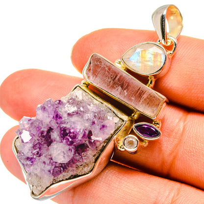 Amethyst Crystal Pendants handcrafted by Ana Silver Co - PD7915