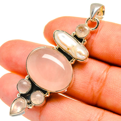 Rose Quartz Pendants handcrafted by Ana Silver Co - PD7916