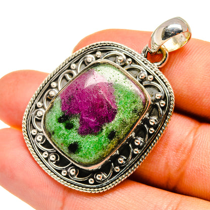 Ruby Zoisite Pendants handcrafted by Ana Silver Co - PD7921