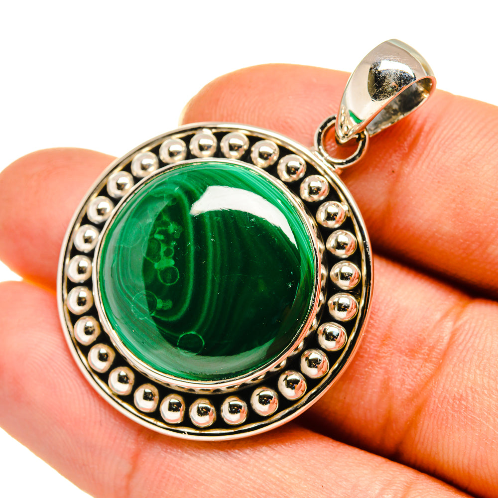 Malachite In Chrysocolla Pendants handcrafted by Ana Silver Co - PD7923