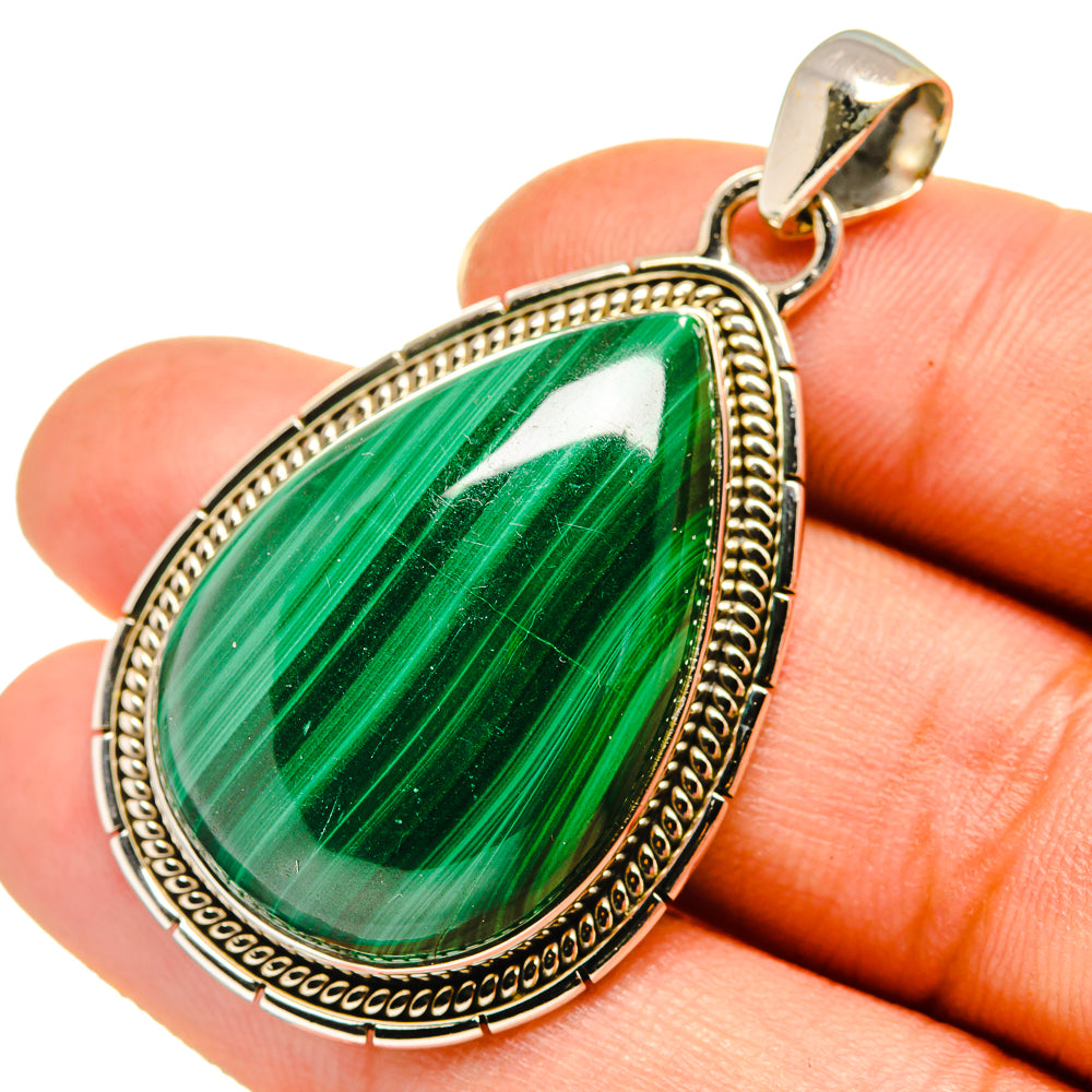 Malachite In Chrysocolla Pendants handcrafted by Ana Silver Co - PD7924