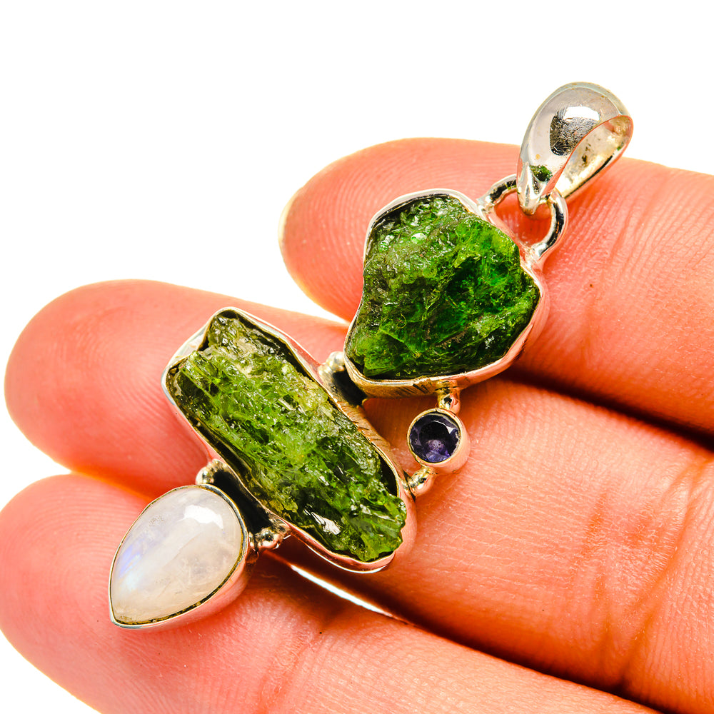 Chrome Diopside Pendants handcrafted by Ana Silver Co - PD7935