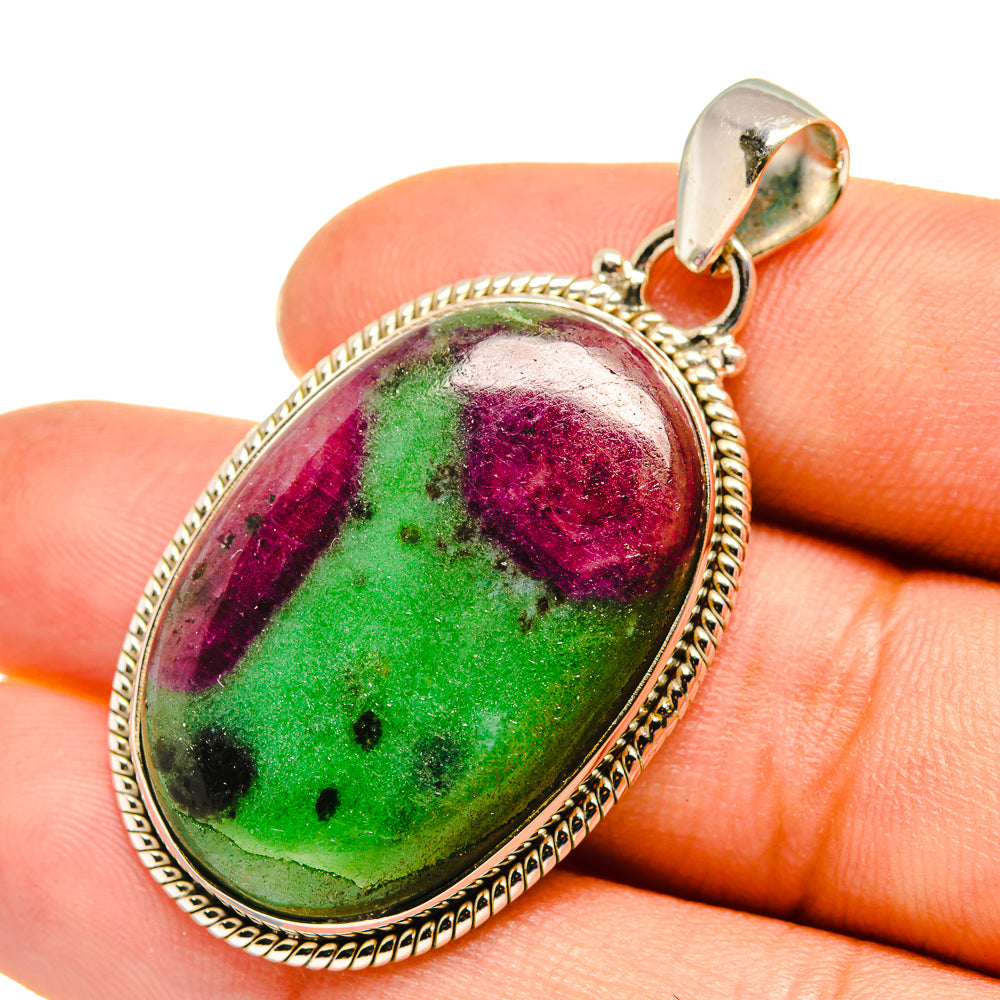 Ruby Zoisite Pendants handcrafted by Ana Silver Co - PD7937
