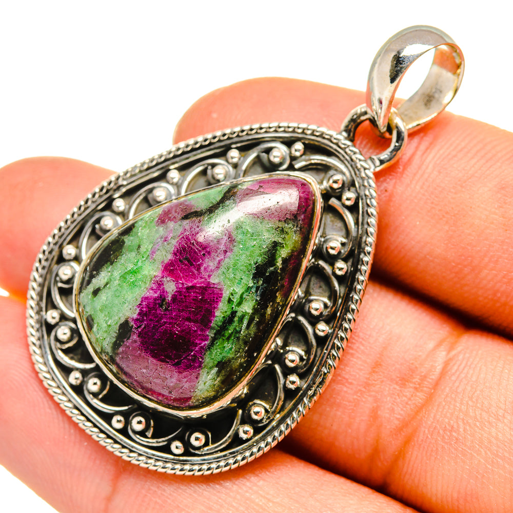 Ruby Zoisite Pendants handcrafted by Ana Silver Co - PD7939