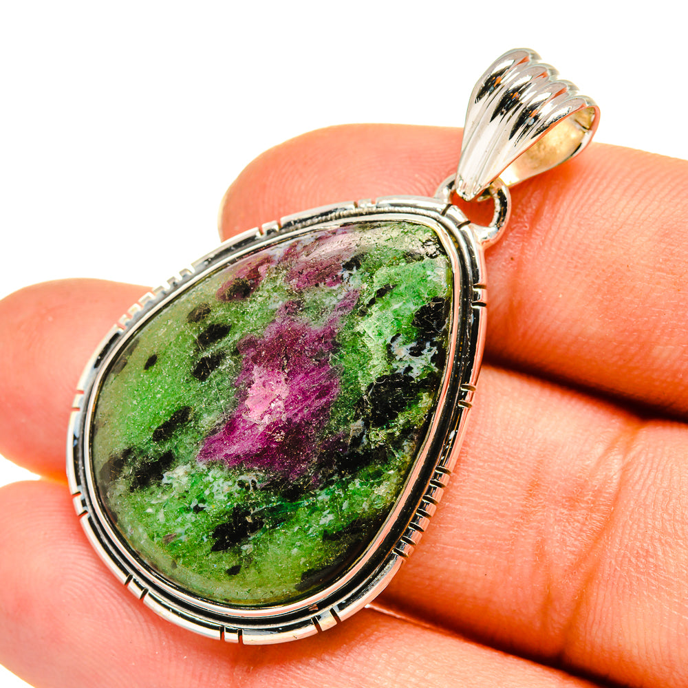 Ruby Zoisite Pendants handcrafted by Ana Silver Co - PD7940