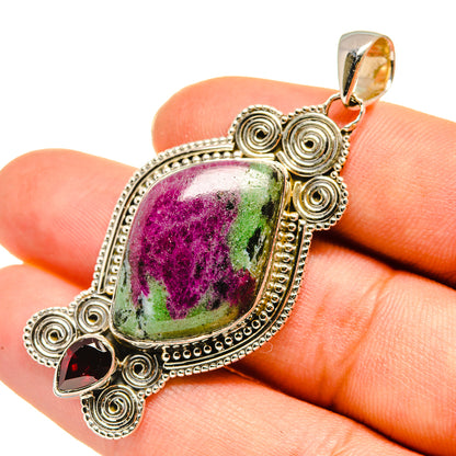 Ruby Zoisite Pendants handcrafted by Ana Silver Co - PD7943