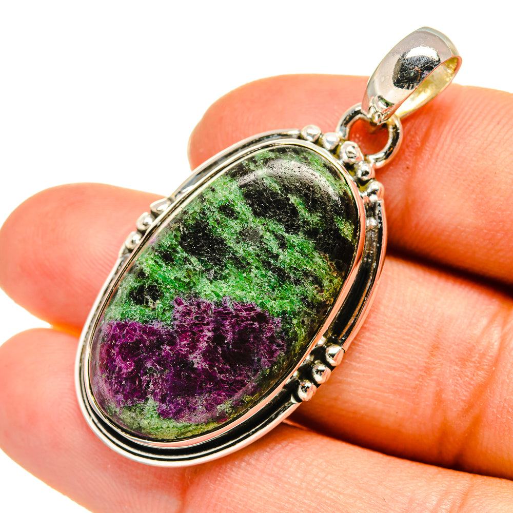Ruby Zoisite Pendants handcrafted by Ana Silver Co - PD7948