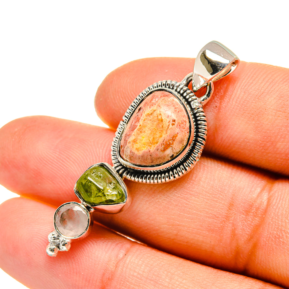 Mexican Fire Opal Pendants handcrafted by Ana Silver Co - PD7951