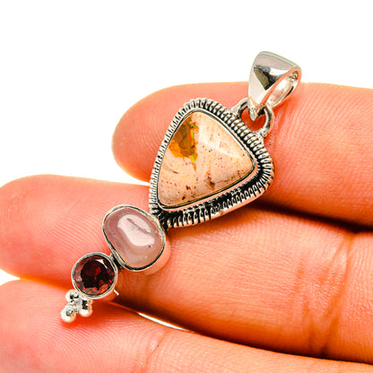 Mexican Fire Opal Pendants handcrafted by Ana Silver Co - PD7953