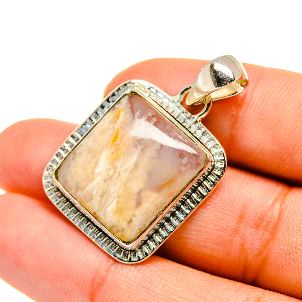 Plume Agate Pendants handcrafted by Ana Silver Co - PD7963