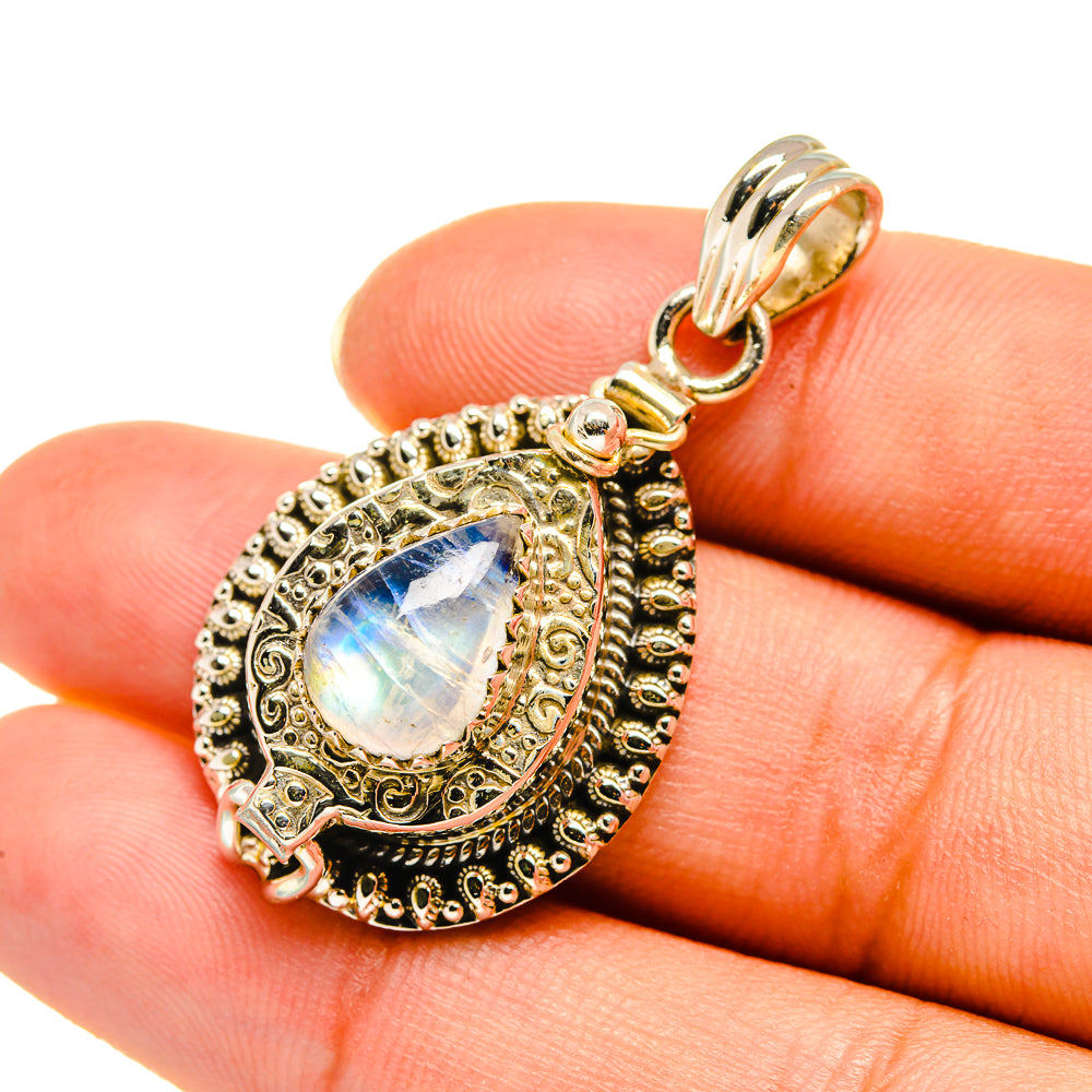 Rainbow Moonstone Pendants handcrafted by Ana Silver Co - PD7997