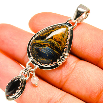 Pietersite, Black Onyx Pendants handcrafted by Ana Silver Co - PD7998