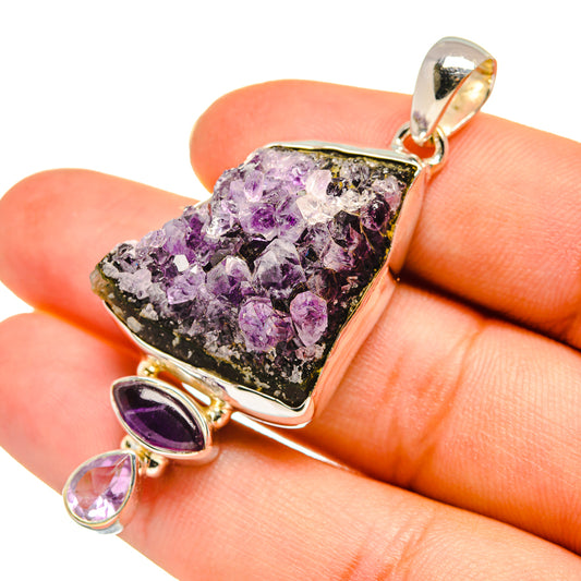 Amethyst Crystal Pendants handcrafted by Ana Silver Co - PD8004
