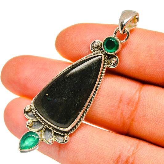 Labradorite, Green Onyx Pendants handcrafted by Ana Silver Co - PD8007