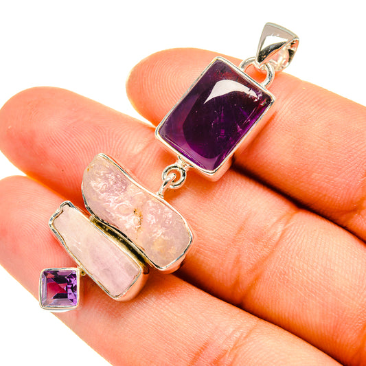 Amethyst, Kunzite Pendants handcrafted by Ana Silver Co - PD8014