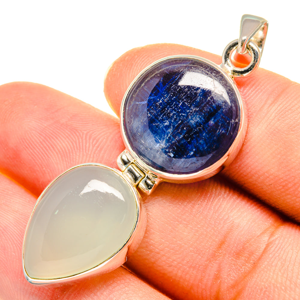 Kyanite, Aqua Chalcedony Pendants handcrafted by Ana Silver Co - PD8072