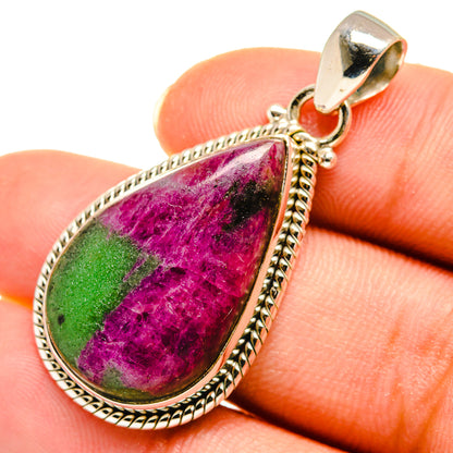 Ruby Zoisite Pendants handcrafted by Ana Silver Co - PD8077