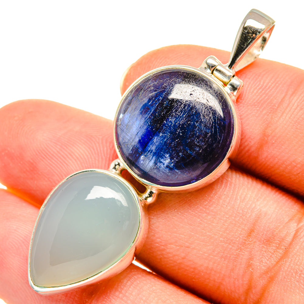 Kyanite, Aqua Chalcedony Pendants handcrafted by Ana Silver Co - PD8078