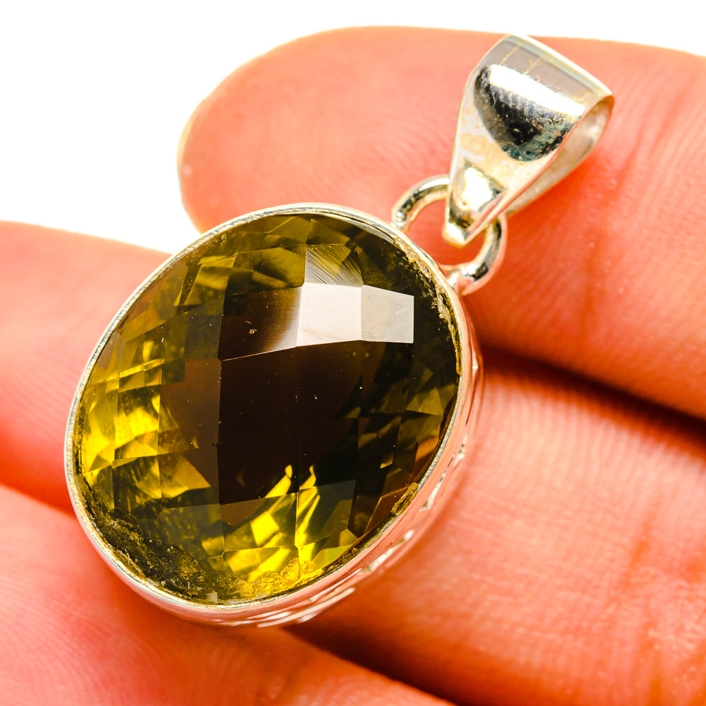 Olive Quartz Pendants handcrafted by Ana Silver Co - PD8109