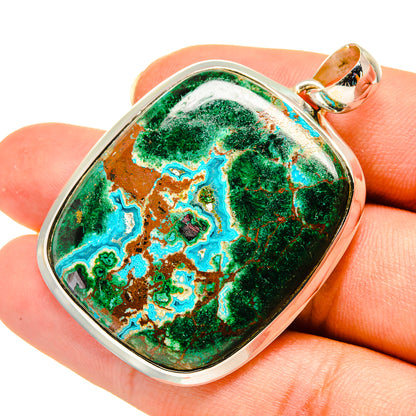 Malachite In Chrysocolla Pendants handcrafted by Ana Silver Co - PD8131
