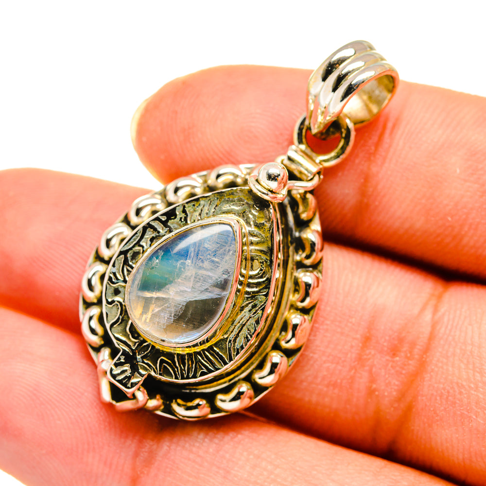 Rainbow Moonstone Pendants handcrafted by Ana Silver Co - PD8132