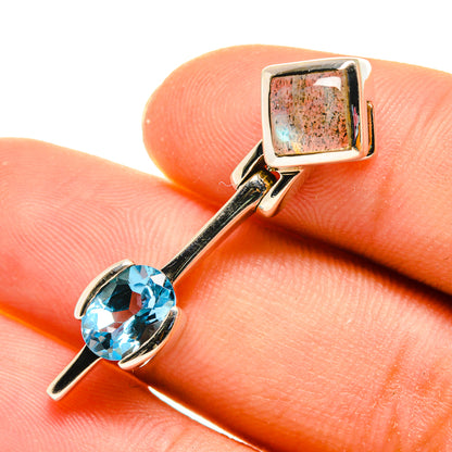 Labradorite, Blue Topaz Pendants handcrafted by Ana Silver Co - PD8141