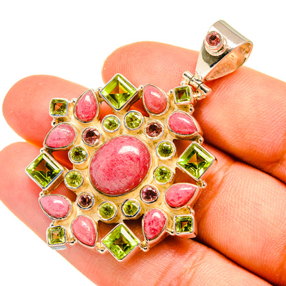 Rhodochrosite, Peridot Pendants handcrafted by Ana Silver Co - PD8153