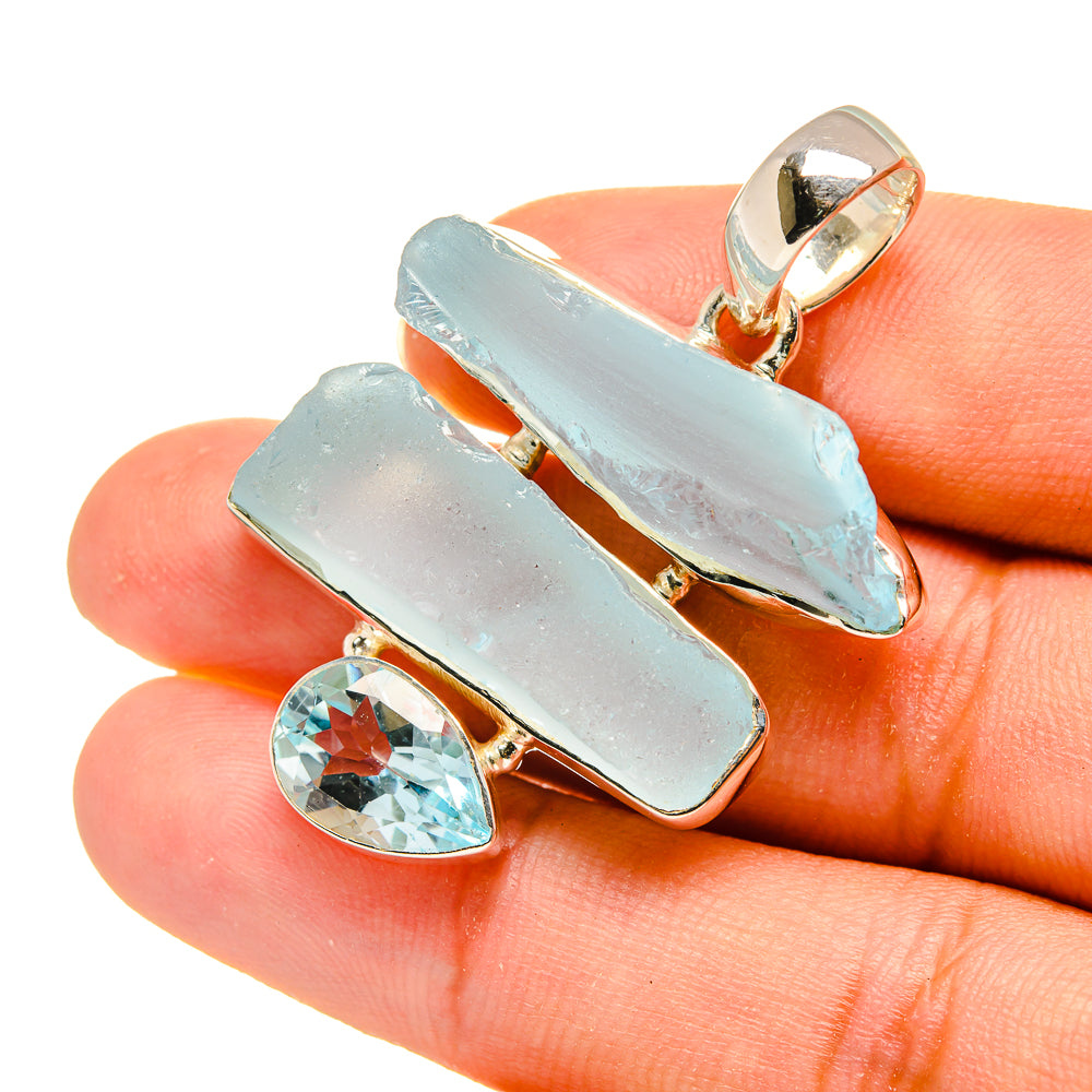 Aquamarine, Blue Topaz Pendants handcrafted by Ana Silver Co - PD8165