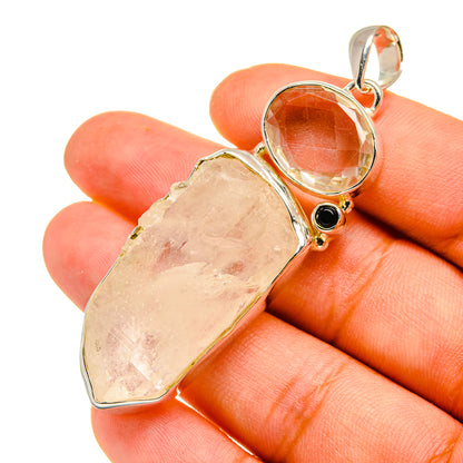 Rainbow Moonstone, White Quartz, Black Onyx Pendants handcrafted by Ana Silver Co - PD8181
