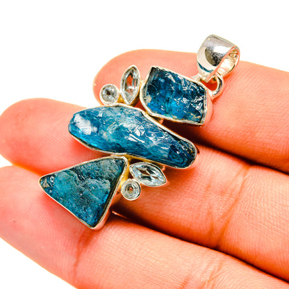 Apatite, Blue Topaz Pendants handcrafted by Ana Silver Co - PD8193