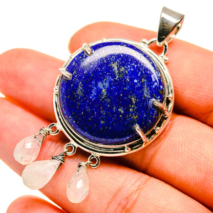 Lapis Lazuli, Rainbow Moonstone Pendants handcrafted by Ana Silver Co - PD8196