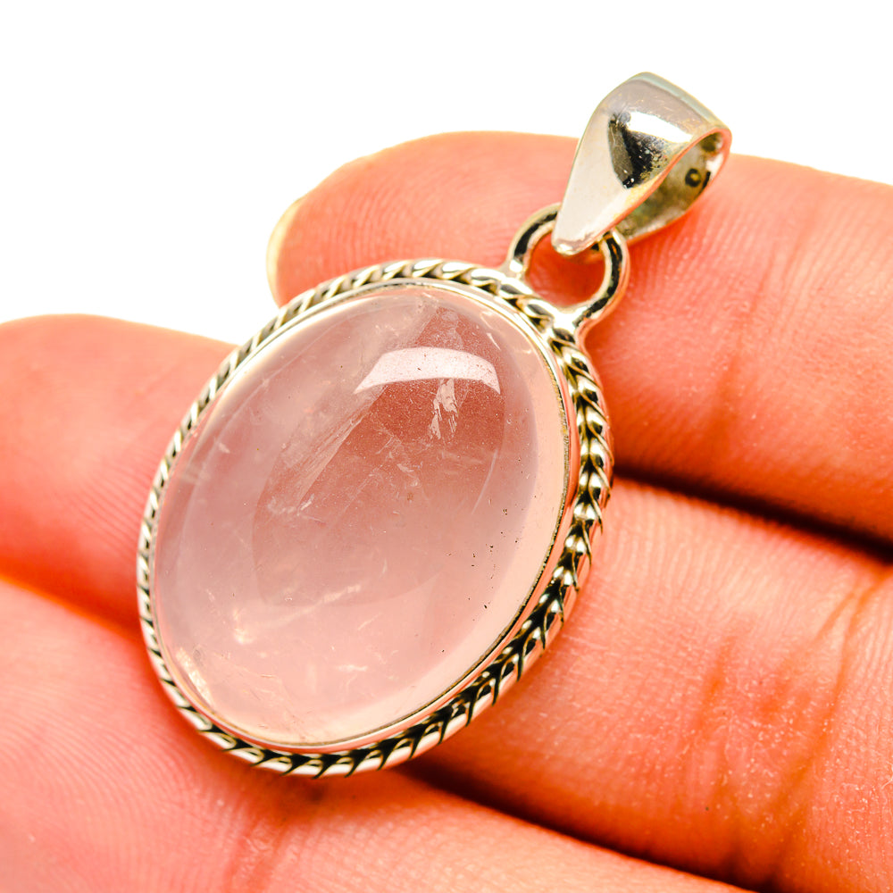 Rose Quartz Pendants handcrafted by Ana Silver Co - PD8197