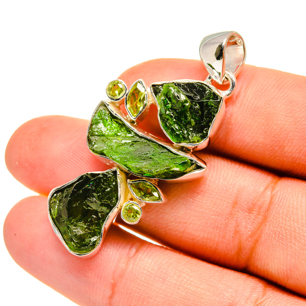 Chrome Diopside, Peridot Pendants handcrafted by Ana Silver Co - PD8210