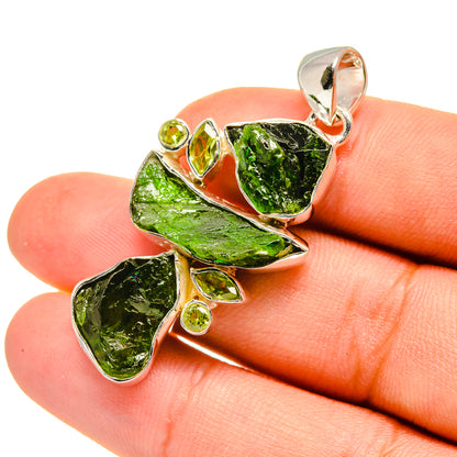 Chrome Diopside, Peridot Pendants handcrafted by Ana Silver Co - PD8210